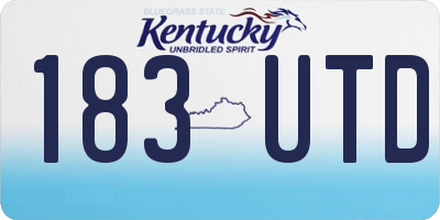 KY license plate 183UTD