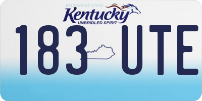 KY license plate 183UTE