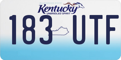 KY license plate 183UTF