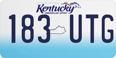 KY license plate 183UTG