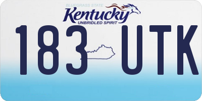 KY license plate 183UTK