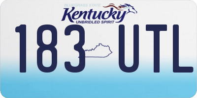 KY license plate 183UTL