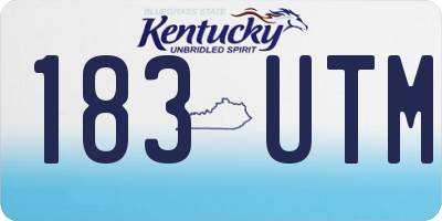 KY license plate 183UTM