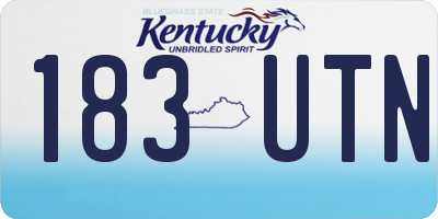 KY license plate 183UTN