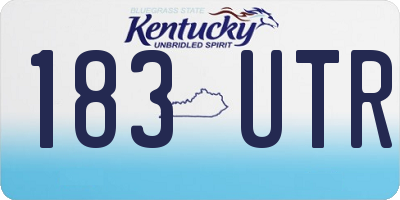 KY license plate 183UTR