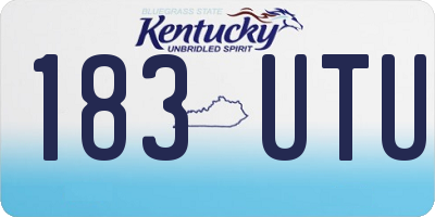 KY license plate 183UTU