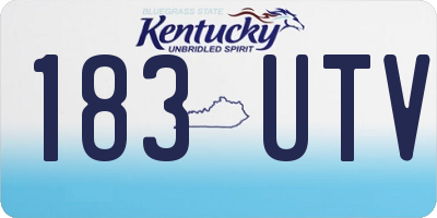 KY license plate 183UTV