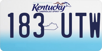 KY license plate 183UTW