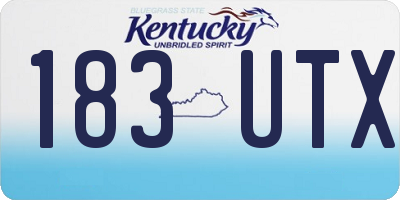 KY license plate 183UTX