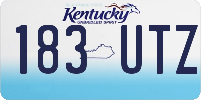 KY license plate 183UTZ