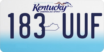 KY license plate 183UUF