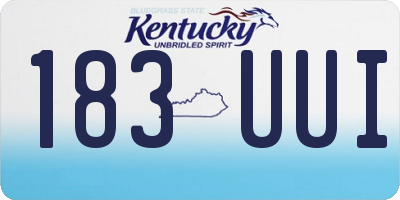 KY license plate 183UUI
