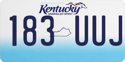 KY license plate 183UUJ