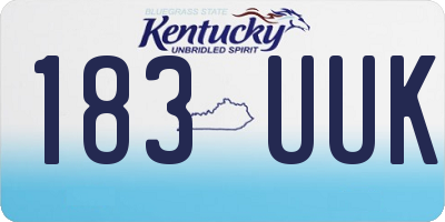 KY license plate 183UUK