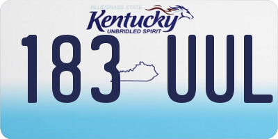KY license plate 183UUL