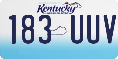 KY license plate 183UUV