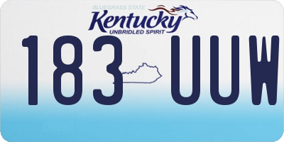 KY license plate 183UUW