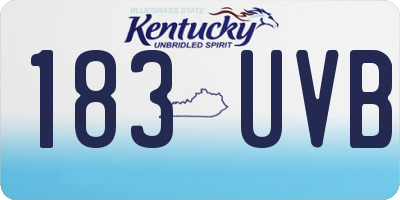 KY license plate 183UVB