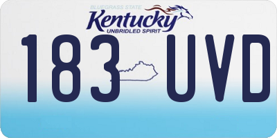 KY license plate 183UVD