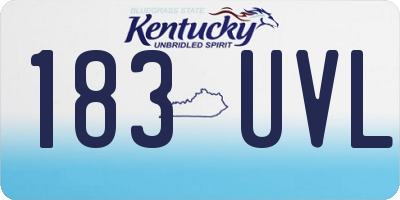 KY license plate 183UVL