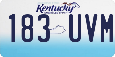 KY license plate 183UVM