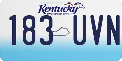 KY license plate 183UVN