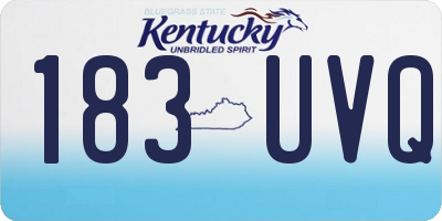 KY license plate 183UVQ