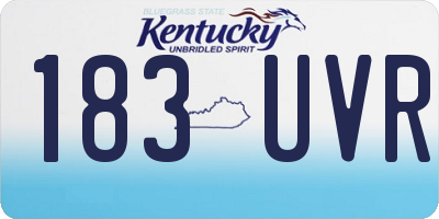 KY license plate 183UVR