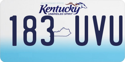 KY license plate 183UVU