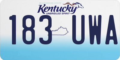 KY license plate 183UWA