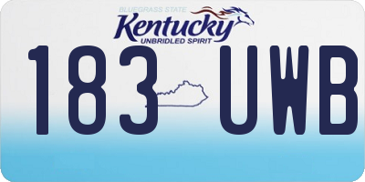 KY license plate 183UWB