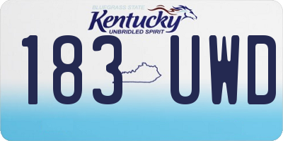 KY license plate 183UWD