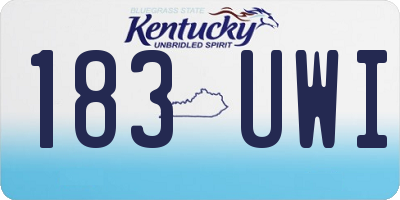 KY license plate 183UWI