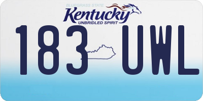 KY license plate 183UWL
