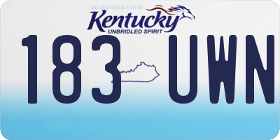 KY license plate 183UWN