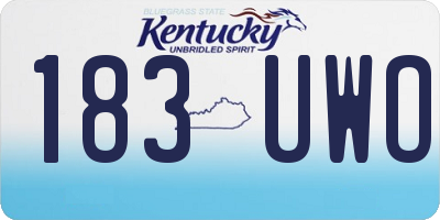 KY license plate 183UWO