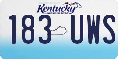 KY license plate 183UWS
