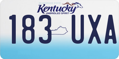 KY license plate 183UXA