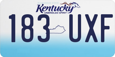 KY license plate 183UXF