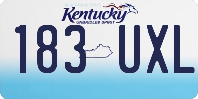 KY license plate 183UXL