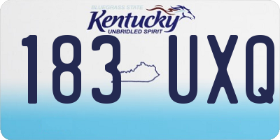 KY license plate 183UXQ