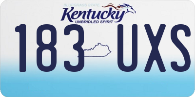 KY license plate 183UXS