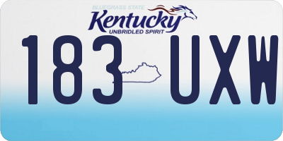 KY license plate 183UXW
