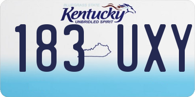KY license plate 183UXY