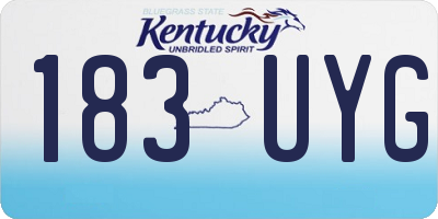 KY license plate 183UYG