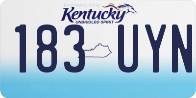 KY license plate 183UYN
