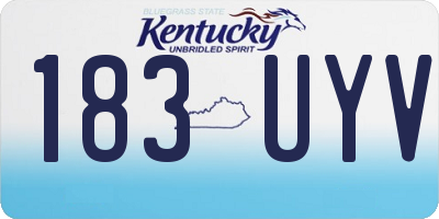 KY license plate 183UYV
