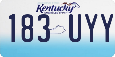 KY license plate 183UYY