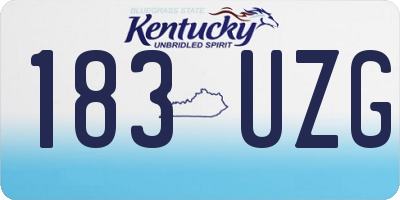 KY license plate 183UZG
