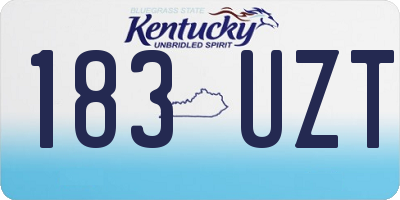 KY license plate 183UZT